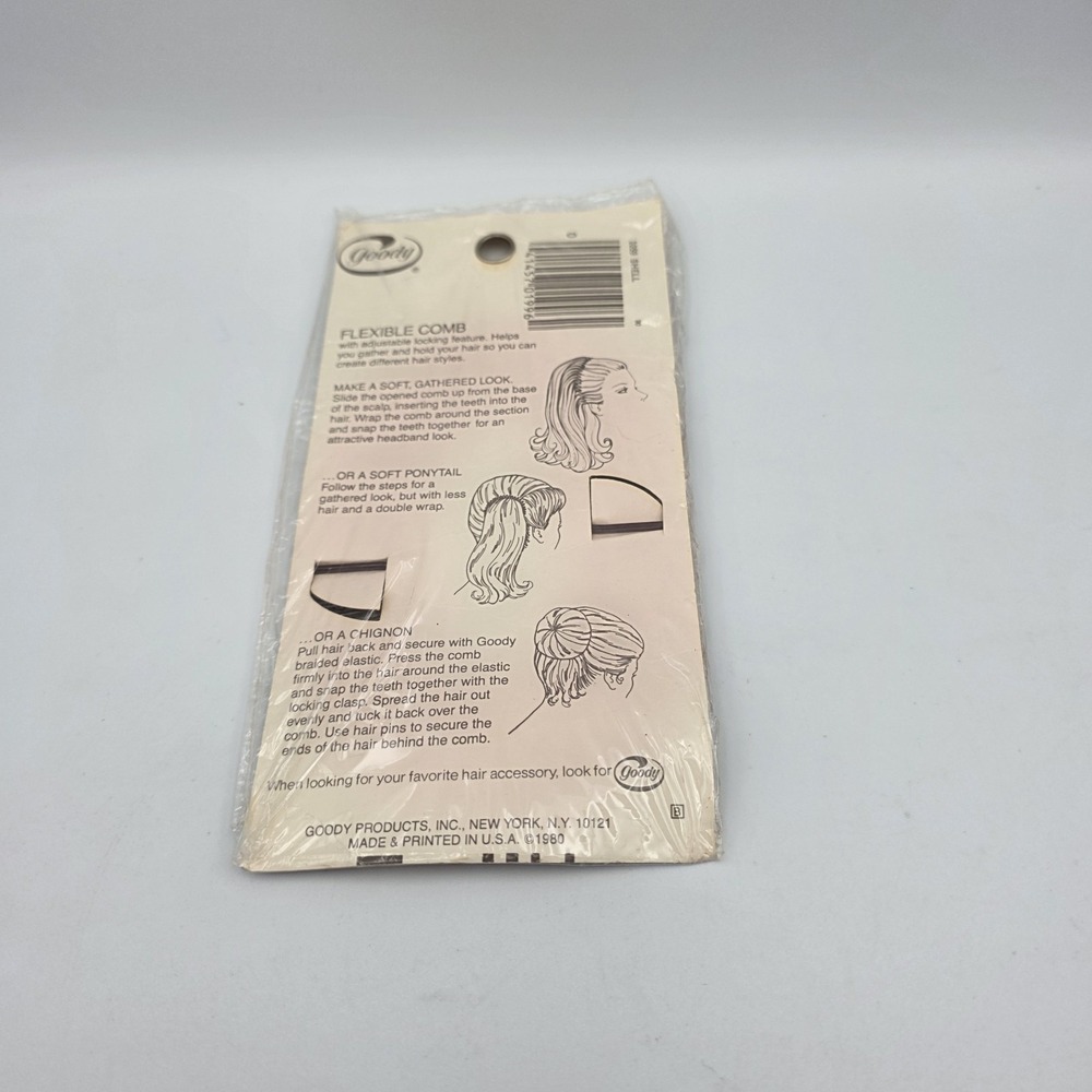 Vintage Goody Adjustable Nylon Flexible Comb #1059 Headband Plastic USA 1980 - Picture 4 of 5